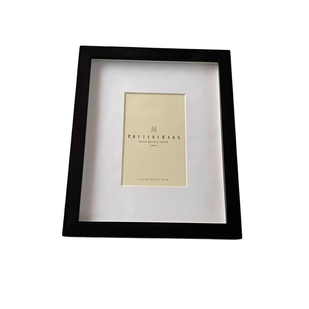 Pottery Barn Wood Gallery Black Frame Size 4x6 Cadre Single Photo Home Decor
